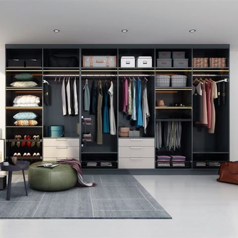 Tủ quần áo âm tường gỗ MDF phủ Melamine