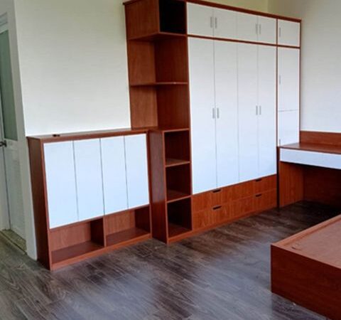 Tủ quần áo cánh lùa gỗ MDF sơn PU 4 cánh