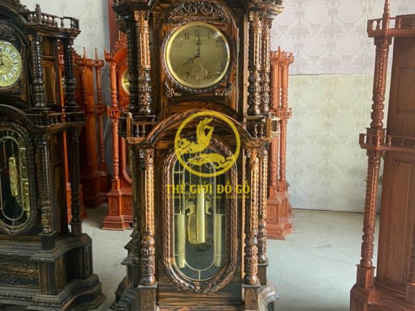 Đồng hồ tứ trụ mun hoa