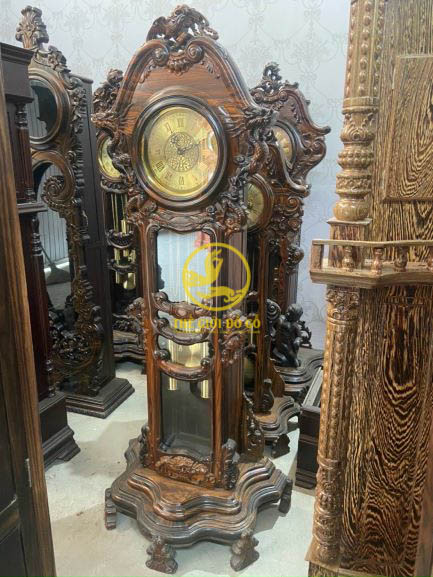 Đồng hồ đôi chim mun hoa