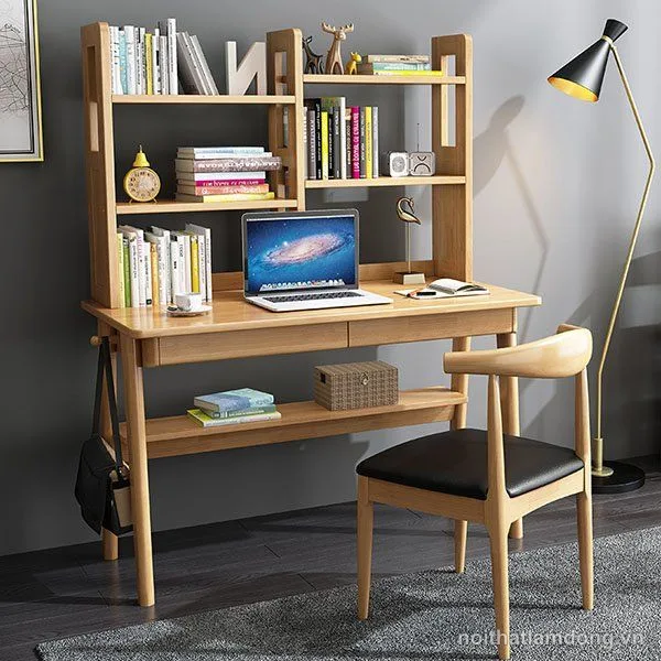 Bàn học của bé thiết kế liền giá sách GHS-41108