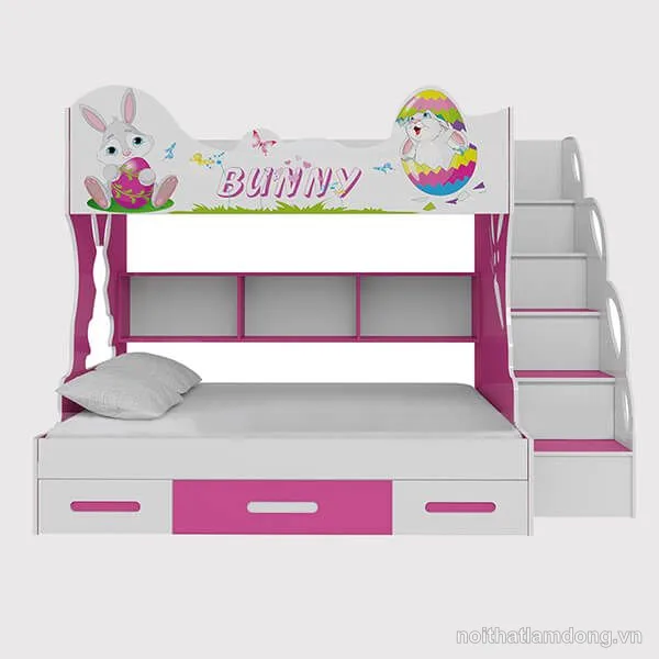Giường hai tầng hình thỏ Bunny loại 1m2 GHB-220