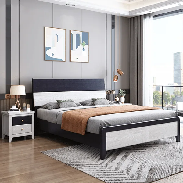 Giường ngủ bằng gỗ phong cách hiện đại GHS-9108