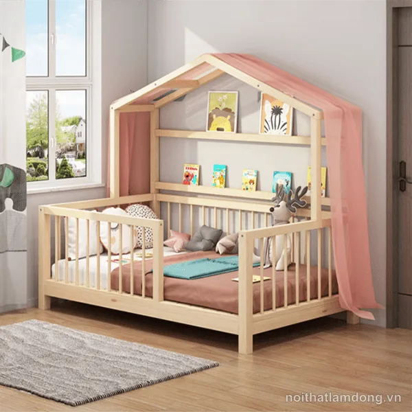 Giường ngủ gỗ cao cấp cho bé GHS-9101