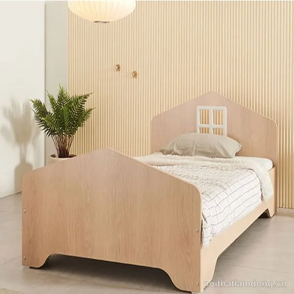 Giường ngủ cho bé, giường ngủ mái nhà bằng gỗ GHS-9228