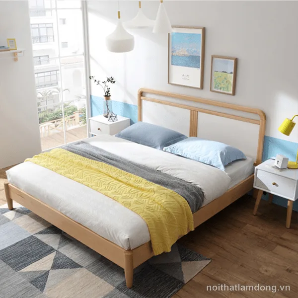 Giường ngủ gỗ kiểu dáng hiện đại GHS-9029
