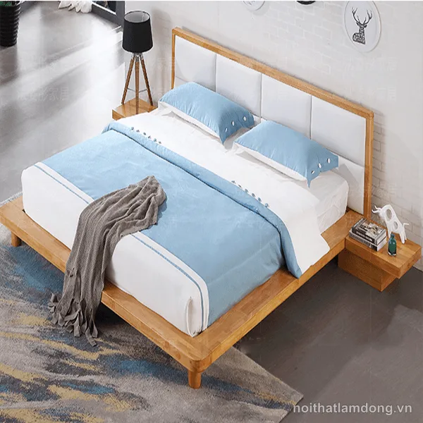 Giường ngủ gỗ thiết kế hiện đại, thanh lịch GHS-9018