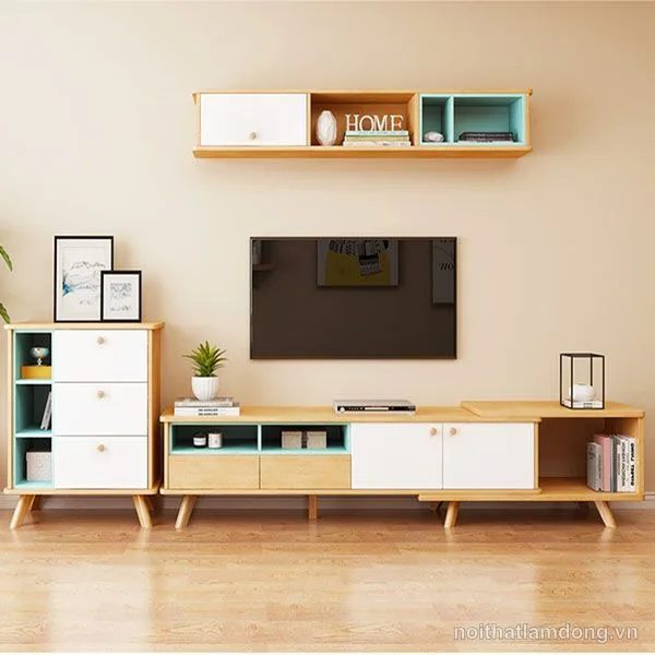 Kệ gỗ tivi đẹp thiết kế thông minh GHS-3288