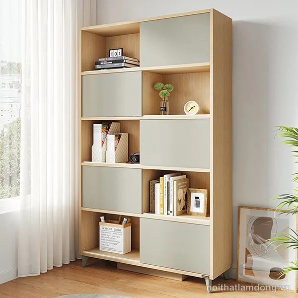Kệ sách 5 tầng 100cm phong cách Bắc Âu GHS-2572