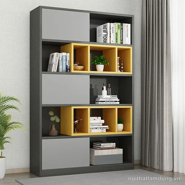 Kệ sách bằng gỗ thiết kế hiện đại GHS-2439