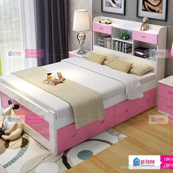 Mẫu giường ngủ đẹp gỗ công nghiệp GHS-973-1