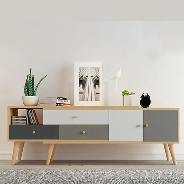 Mẫu kệ tivi gỗ thiết kế thông minh GHS-3337