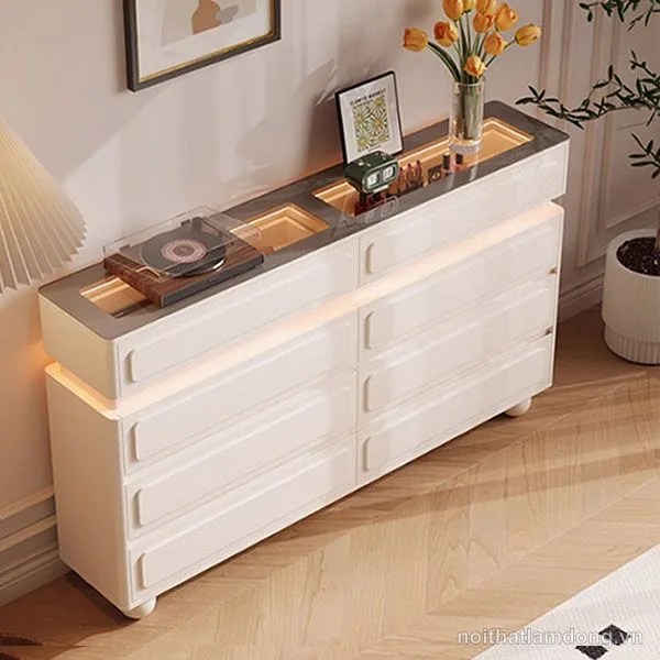 Mẫu tủ gỗ để đồ phòng khách hiện đại, sang trọng GHS-3632
