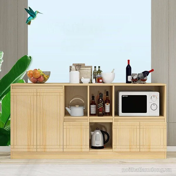 Tủ bếp gia đình gỗ sồi kiểu dáng đơn giản sang trọng GHS-51380