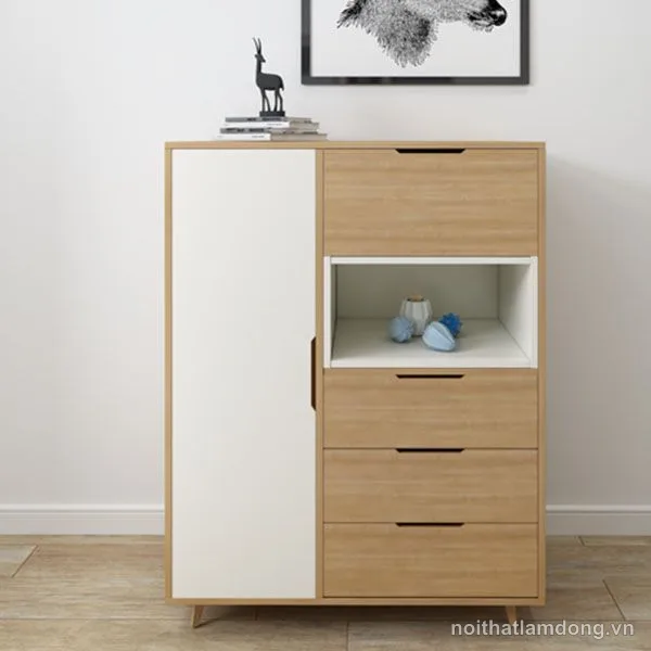 Tủ để đồ bằng gỗ MDF chắc chắn GHS-51057