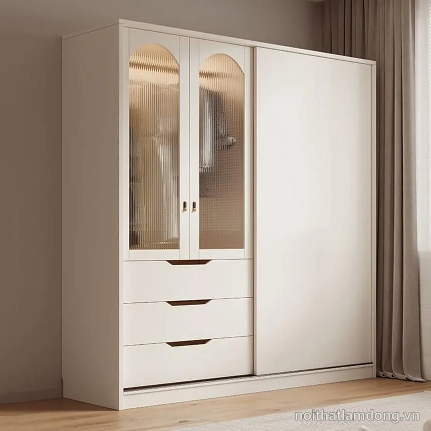 Tủ đựng quần áo bằng nhôm kính sang trọng GHS-52393